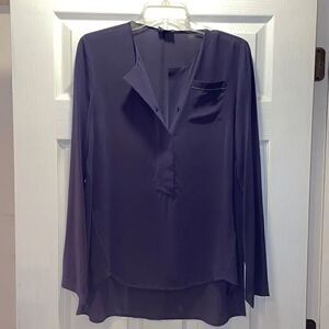Brunello Cucinelli Slate Blue Silk Tunic blouse